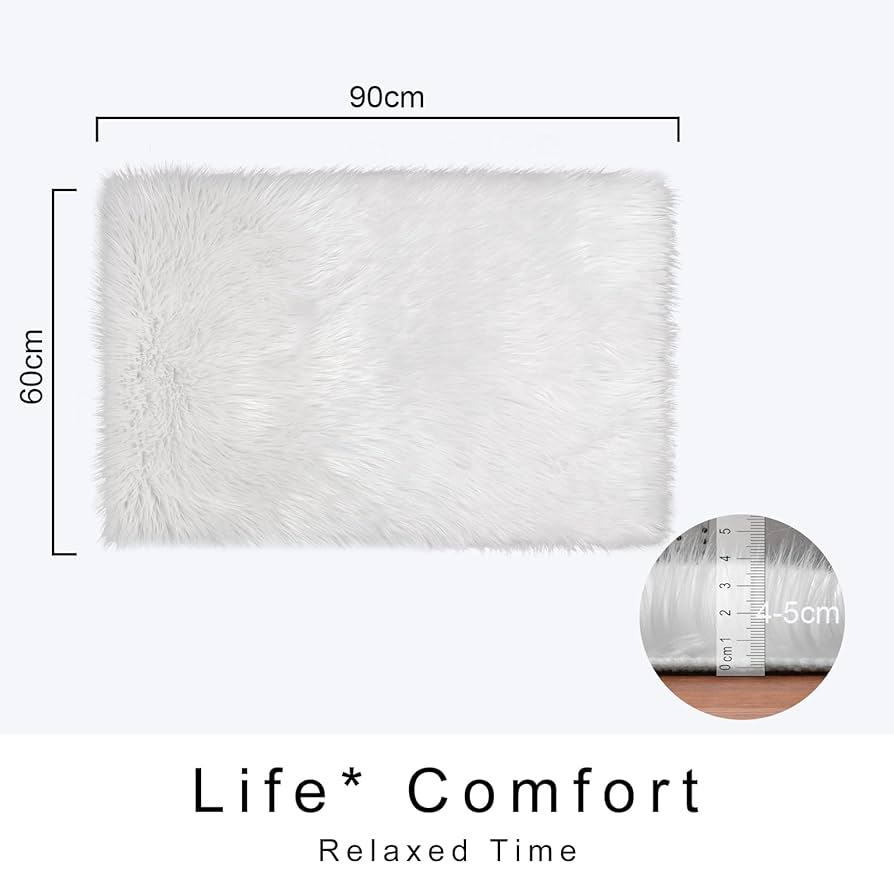 オフホワイト 羊毛ラグ 不規則形状 Amazon | HAOCOO シャギーラグ ムートンラグ 60×90cm 柔らかい